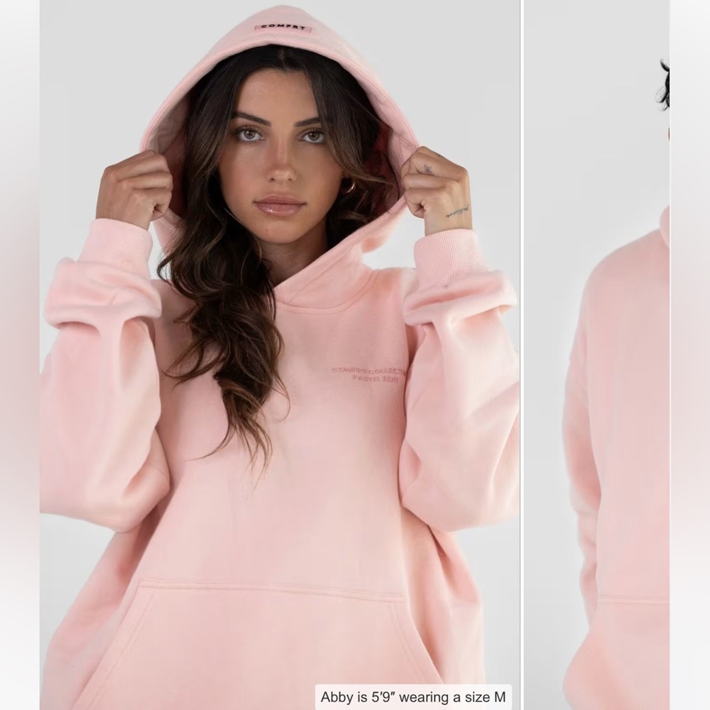 Comfrt Pastel Collection Peach Unisex Hoodie Oversized